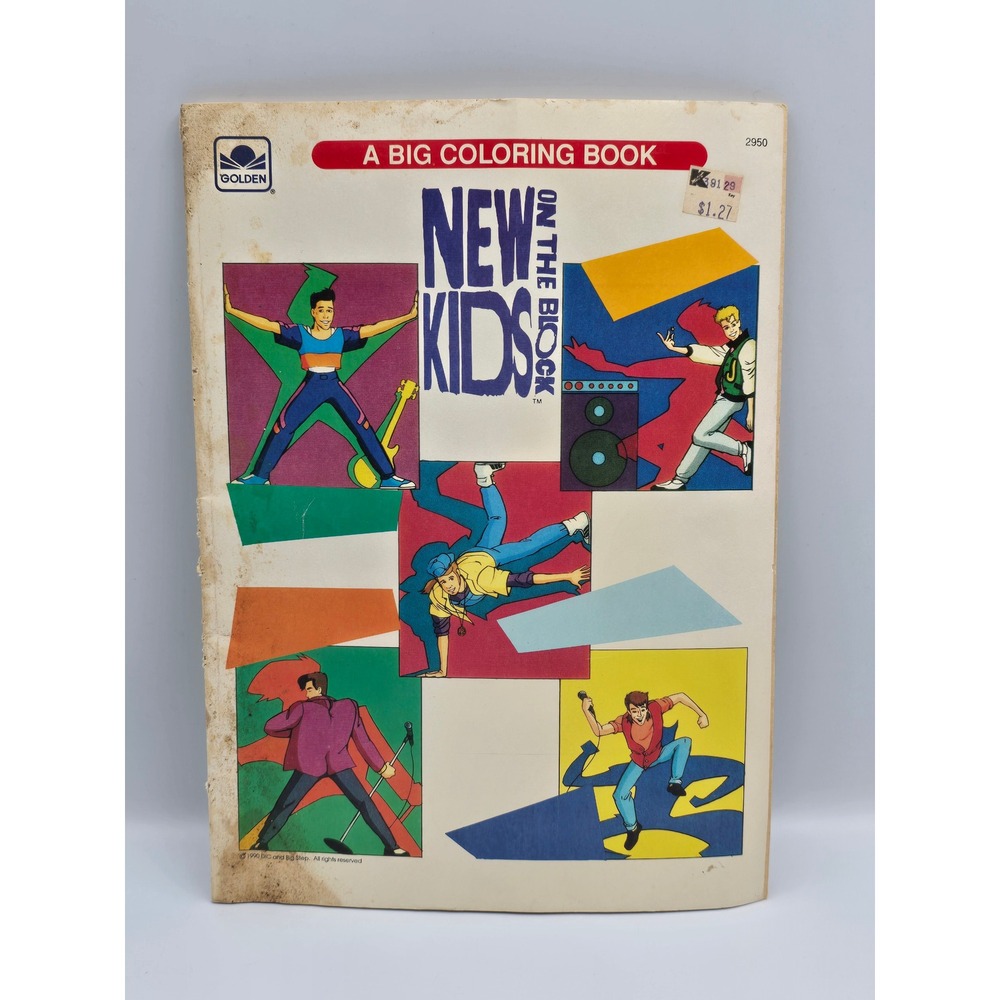 Vintage 1990 New Kids on the Block‎ NKOTB Golden Big Coloring Book